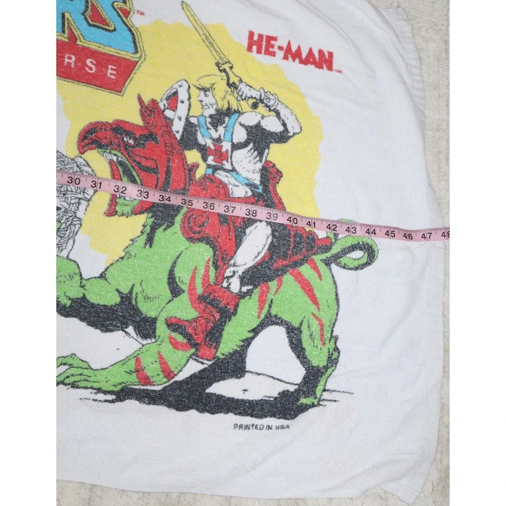 Vintage 1984 Masters of the Universe He-Man Skeletor Beach Towel Franco 80s Thin